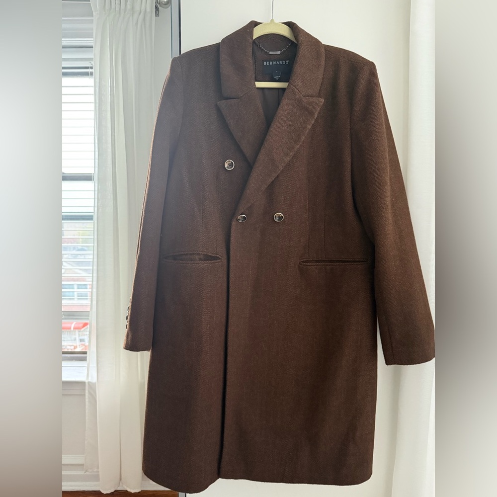 Bernardo Brown Double-Breasted Trench Coat